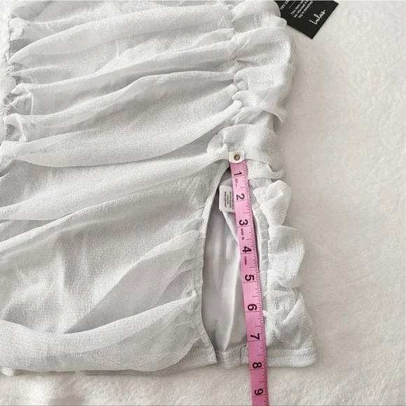 NWT Lulu’s Silver Ruched Mini Dress - Picture 6 of 10